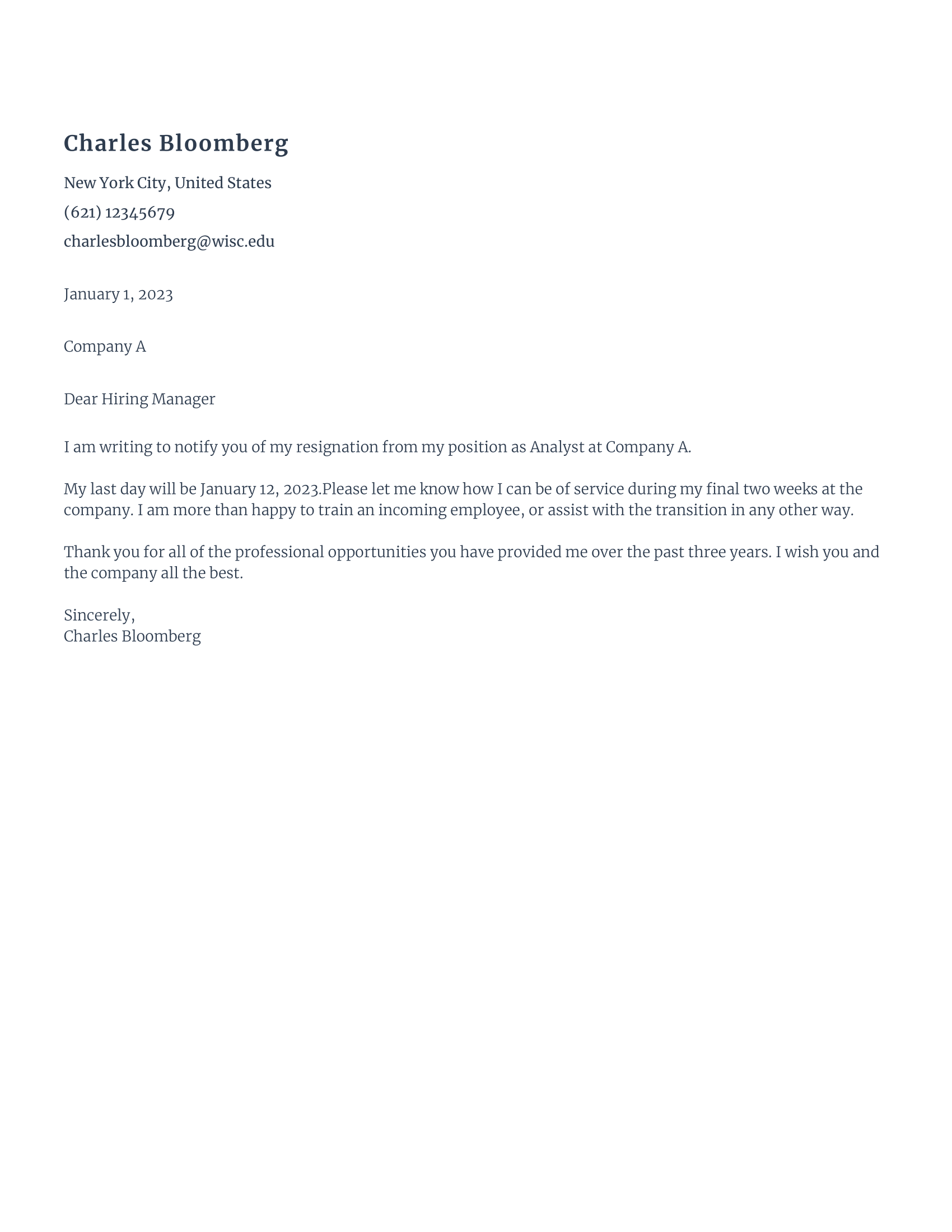 How to write resignation letter