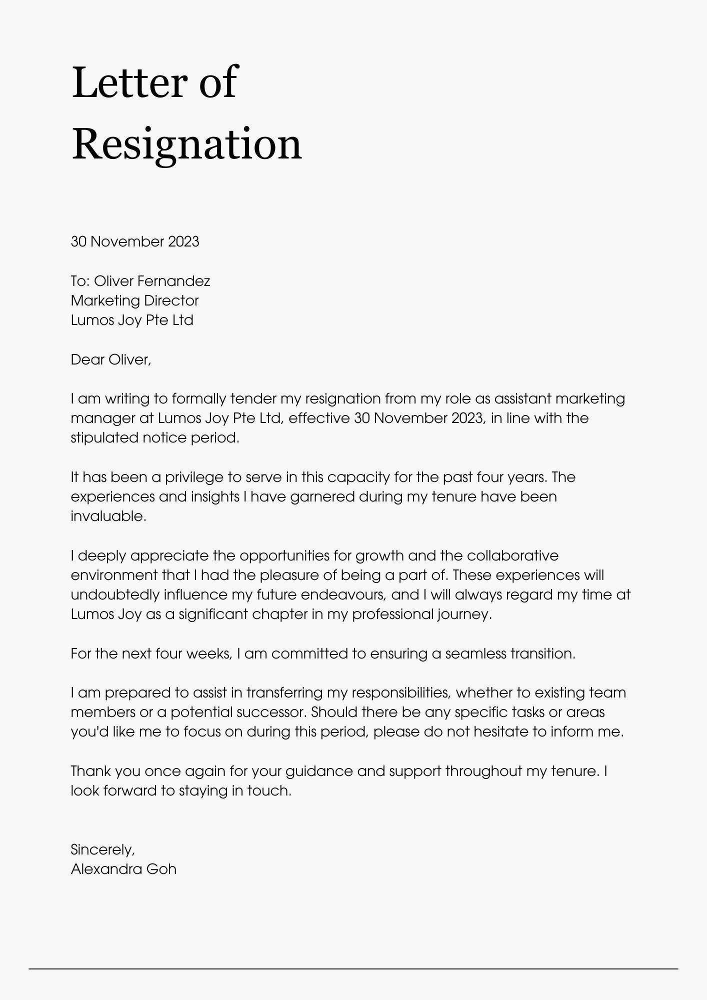 Resignation letter guide