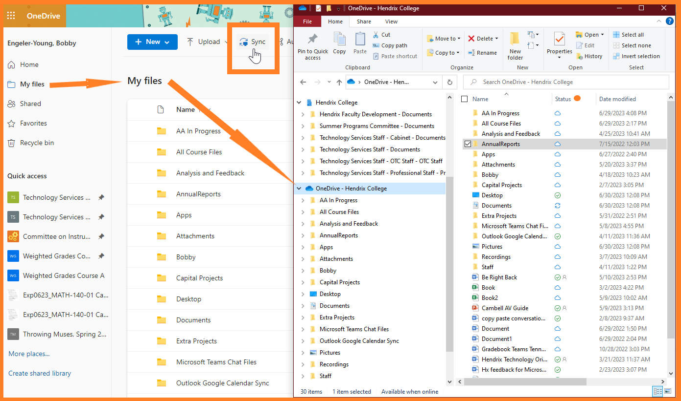 Sync OneDrive Process